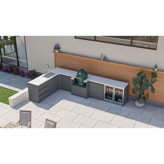 Whistler Fairford L-Shaped Grey Outdoor Kitchen | 2.3m x 4m