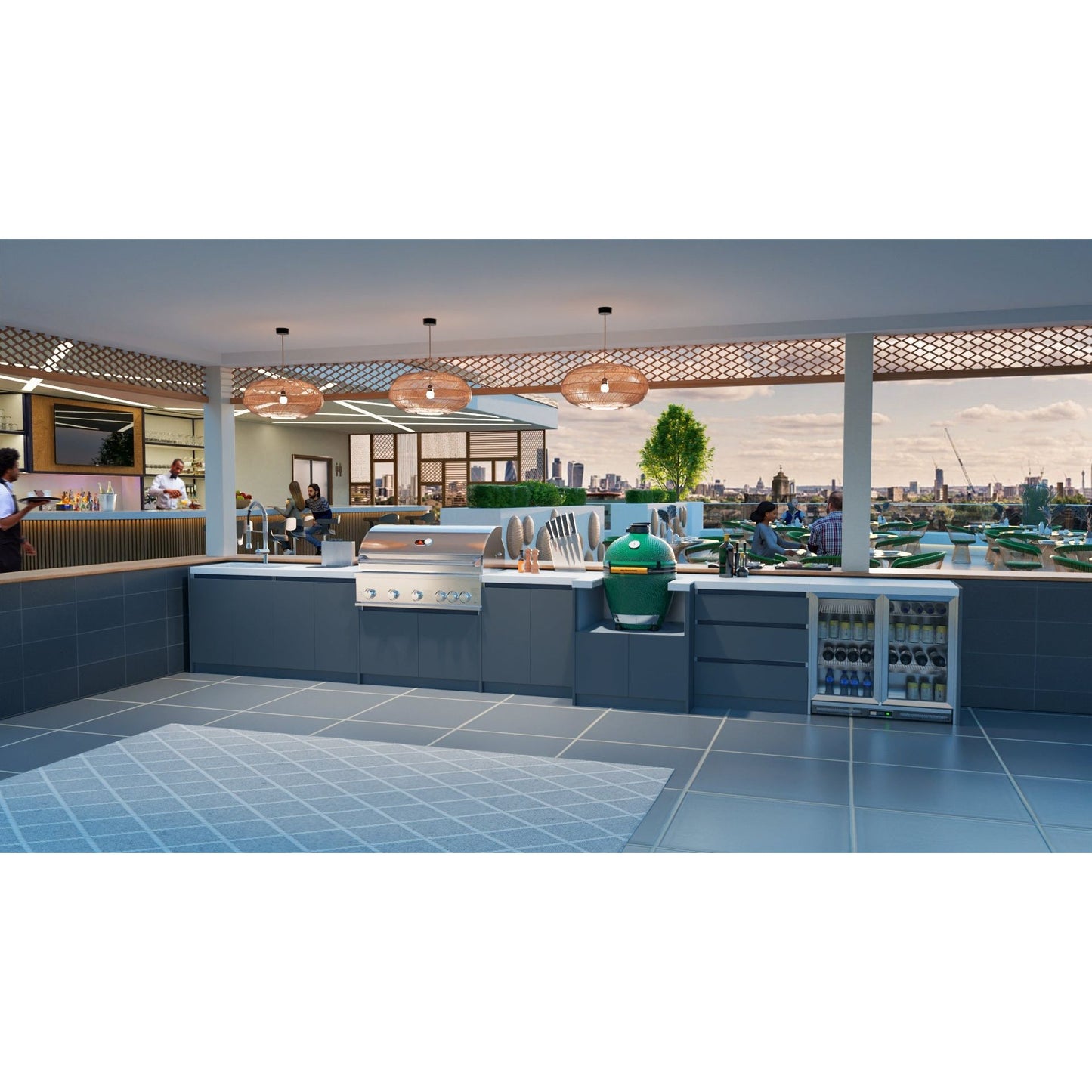 Whistler Fairford Grey Outdoor Kitchen with Burford 5-Burner BBQ | 6M