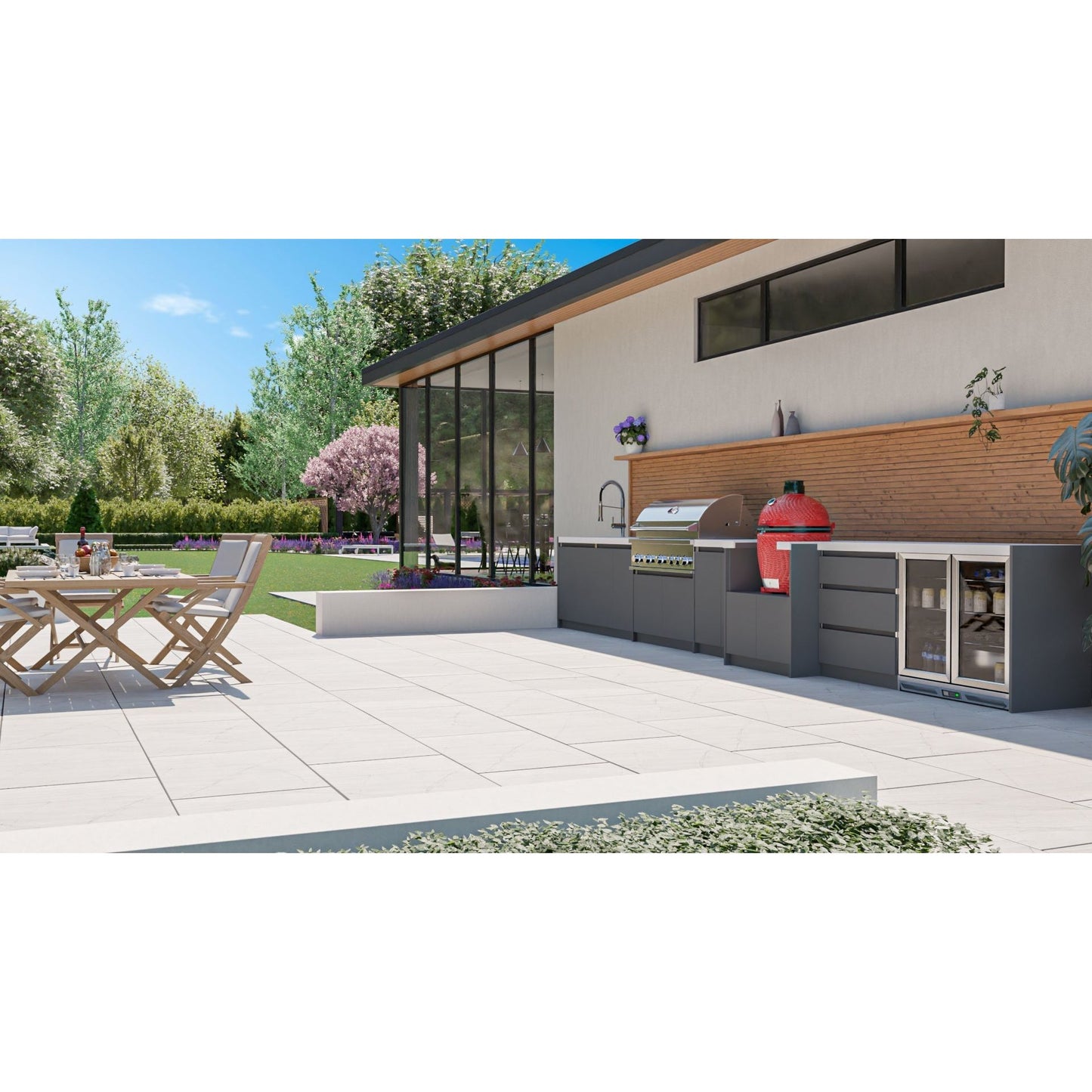 Whistler Fairford Grey Outdoor Kitchen with Burford 5-Burner BBQ | 6M