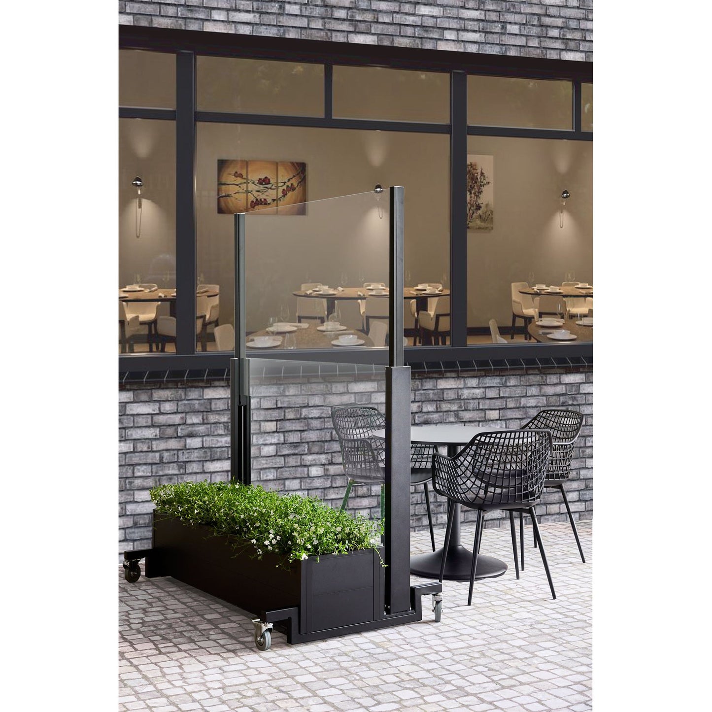 Deponti Wind Break with Aluminium Planter