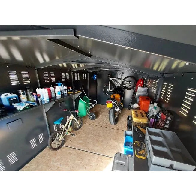 Asgard Motorcycle Storage Shed (Gladiator) 7ft 4" x 18ft 1" - Police Preferred Specification