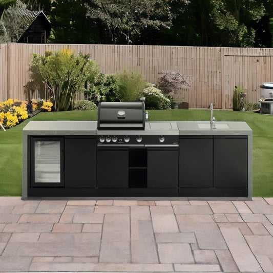 GrandPro 299 Premium G4 Plus Outdoor Kitchen with Fridge + Sink Waterfall Edition