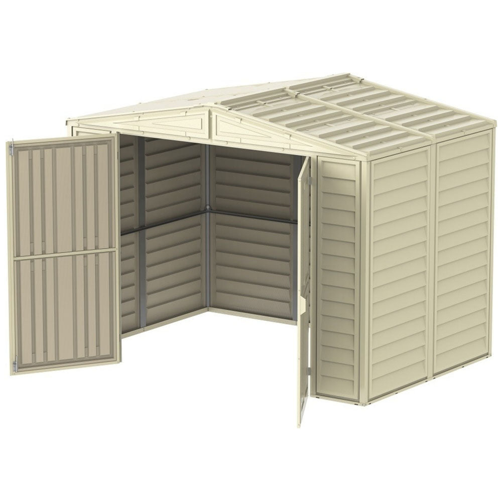 Saffron 8x5ft Vinyl Garden Shed with Foundation Kit