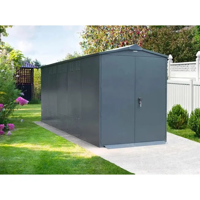 Asgard Motorcycle Storage Shed (Centurion) 5ft 2" x 18ft 1" - Police Preferred Specification