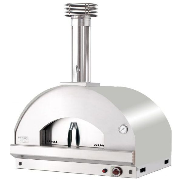 Fontana stainless steel Mangiafuoco gas wood fired pizza