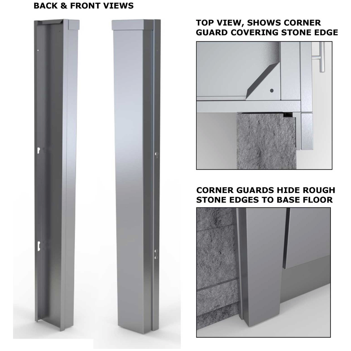 Sunstone 3″ End Corner Guard Panel Right Side of Base Cabinets