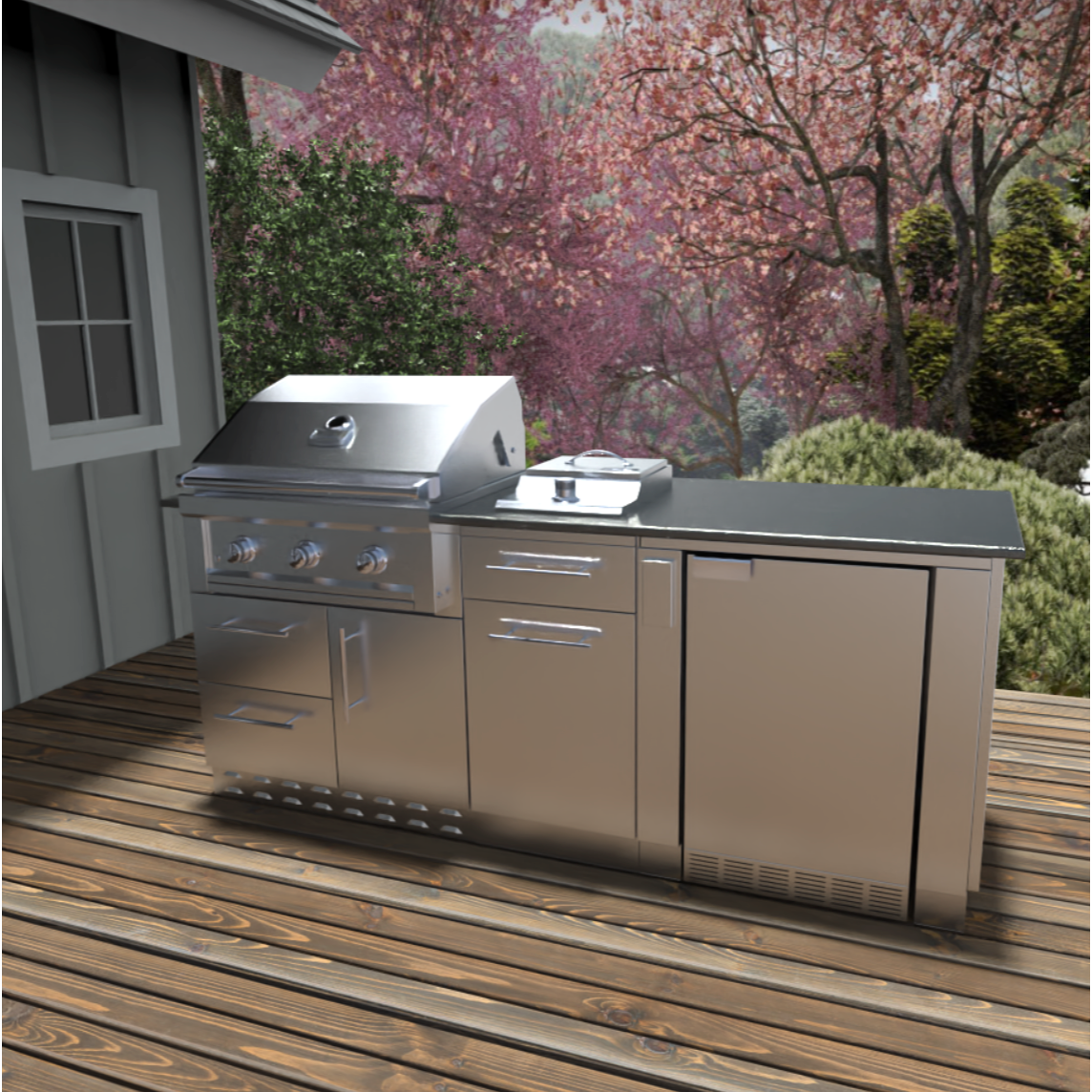 Sunstone 7 Foot outdoor package grilling station