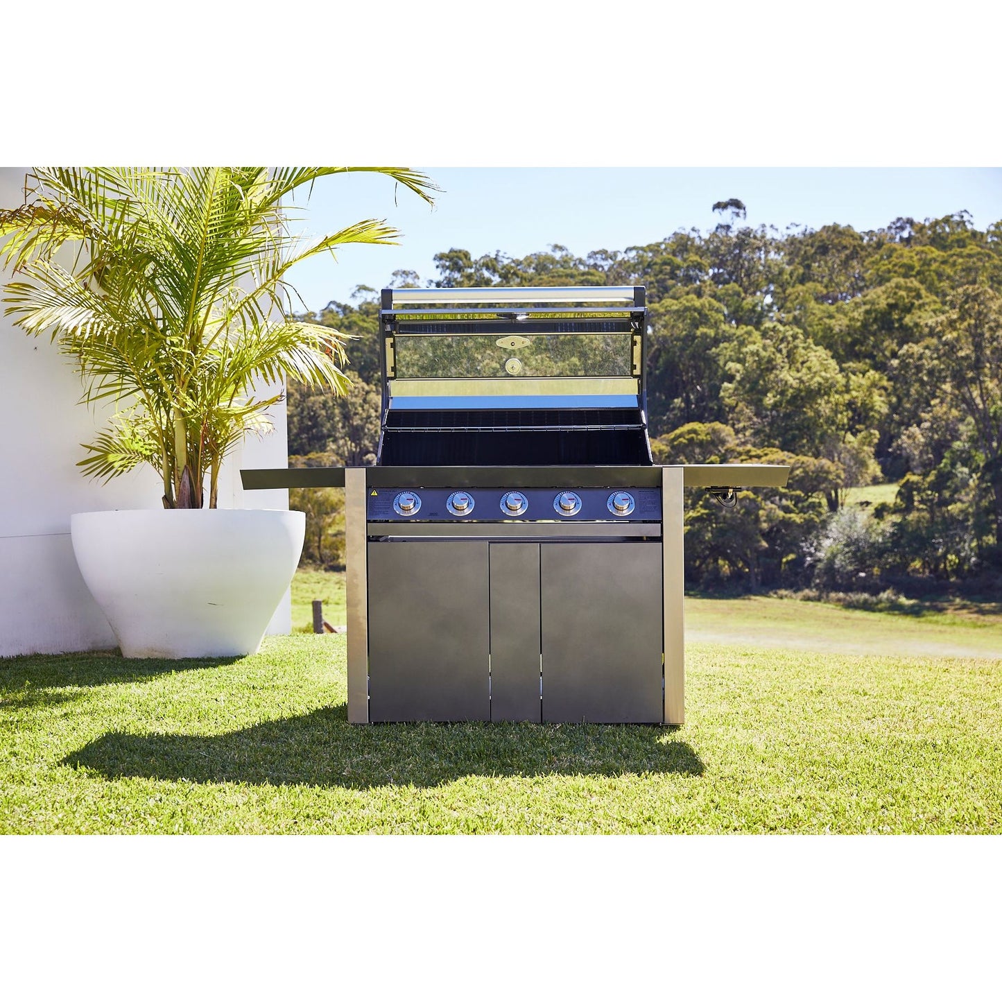 Beefeater 1600 Series Dark 5 Burner Gas BBQ with Trolley and Side Burner