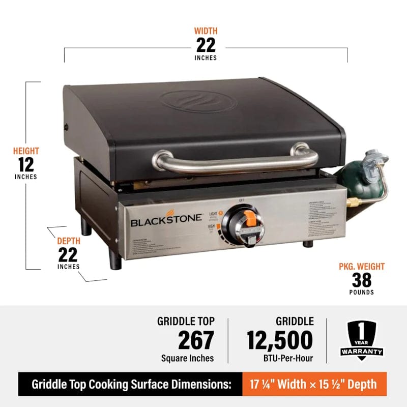 Blackstone 17" Gas Griddle with Hood