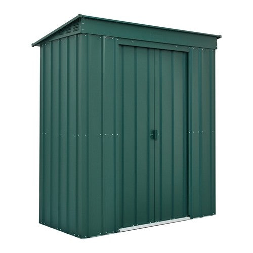 Globel Pent Metal Garden Shed - 5x3ft/ 6x3ft/ 6x4ft/ 8x4ft