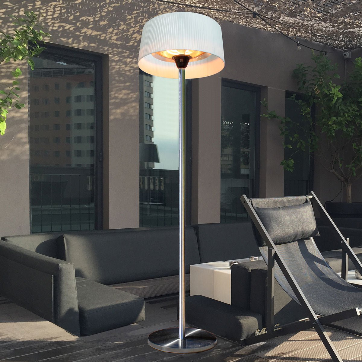 2100W Lyra Freestanding Electric Patio Heater - Modern Rattan