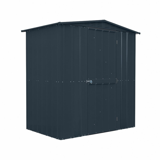 Globel 6x4ft Apex Hinged Single Door Garden Shed - Anthracite Grey