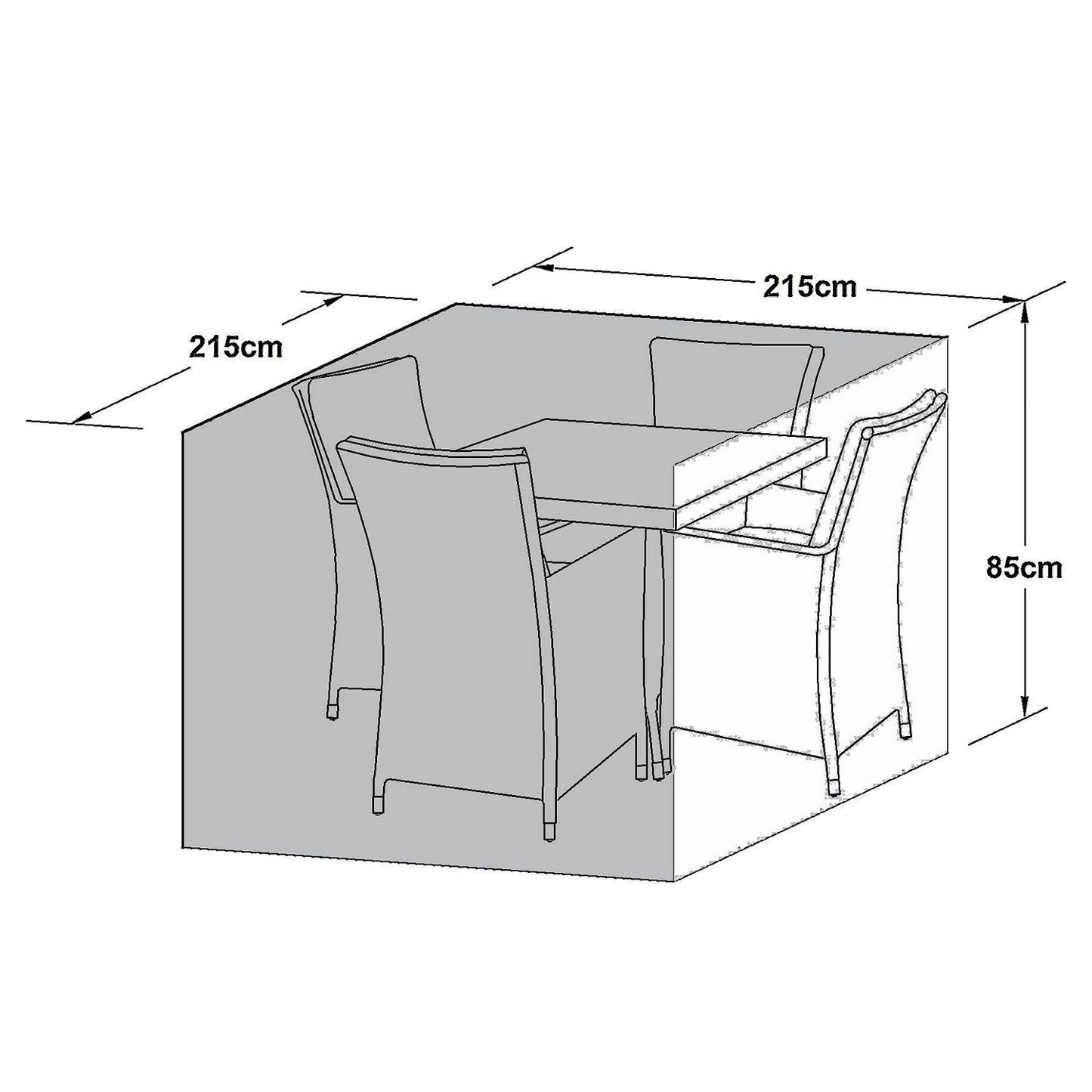 Maze Rattan Outdoor Furniture Cover for 4 Seat Square Dining Set