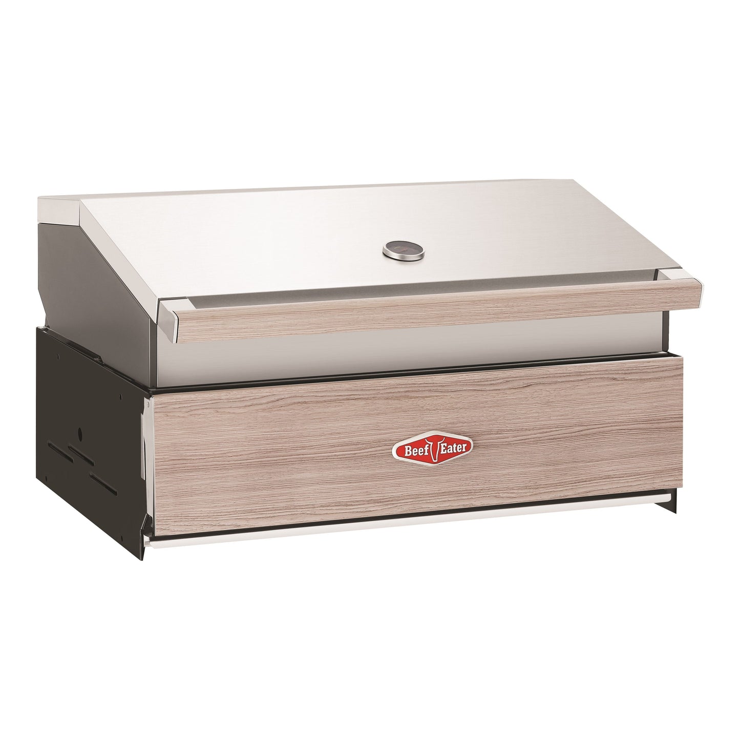 Beefeater 1500 series 4 burner built in gas bbq hood closed from side