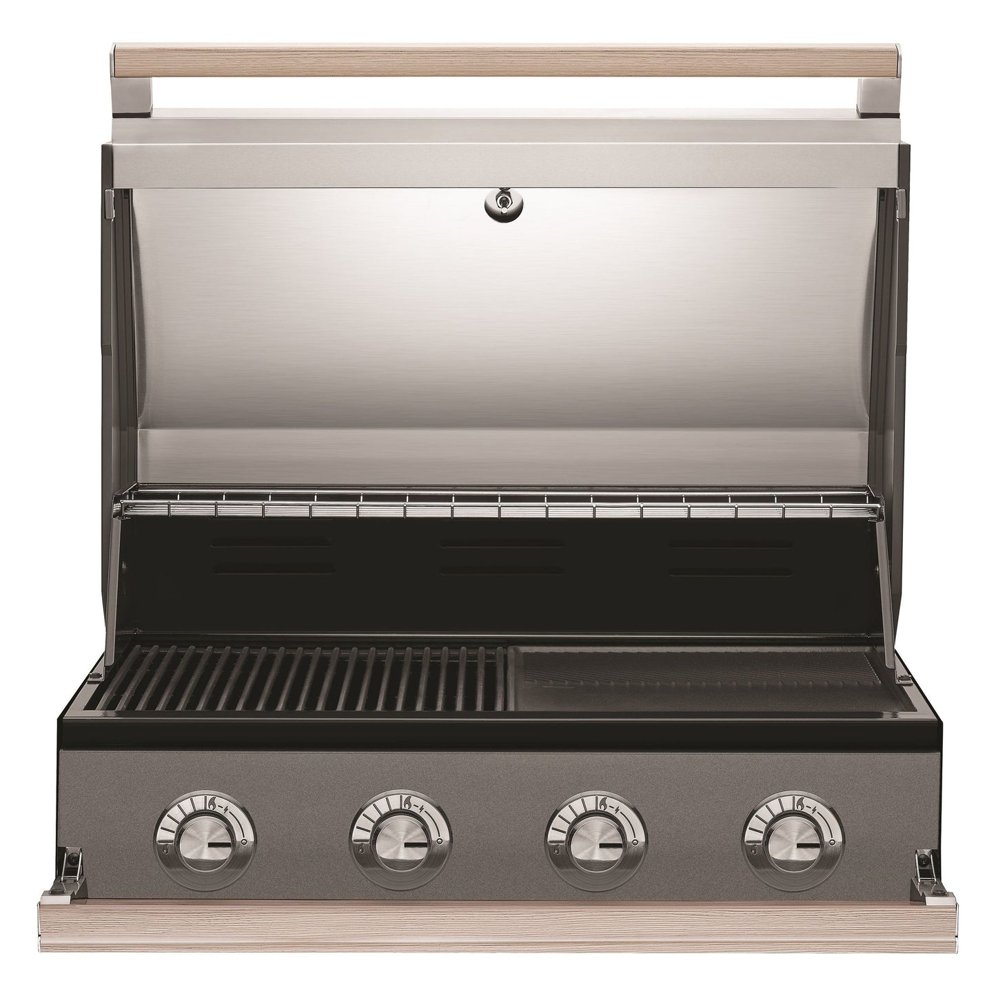 Beefeater 1500 series 4 burner built in gas bbq hood open front