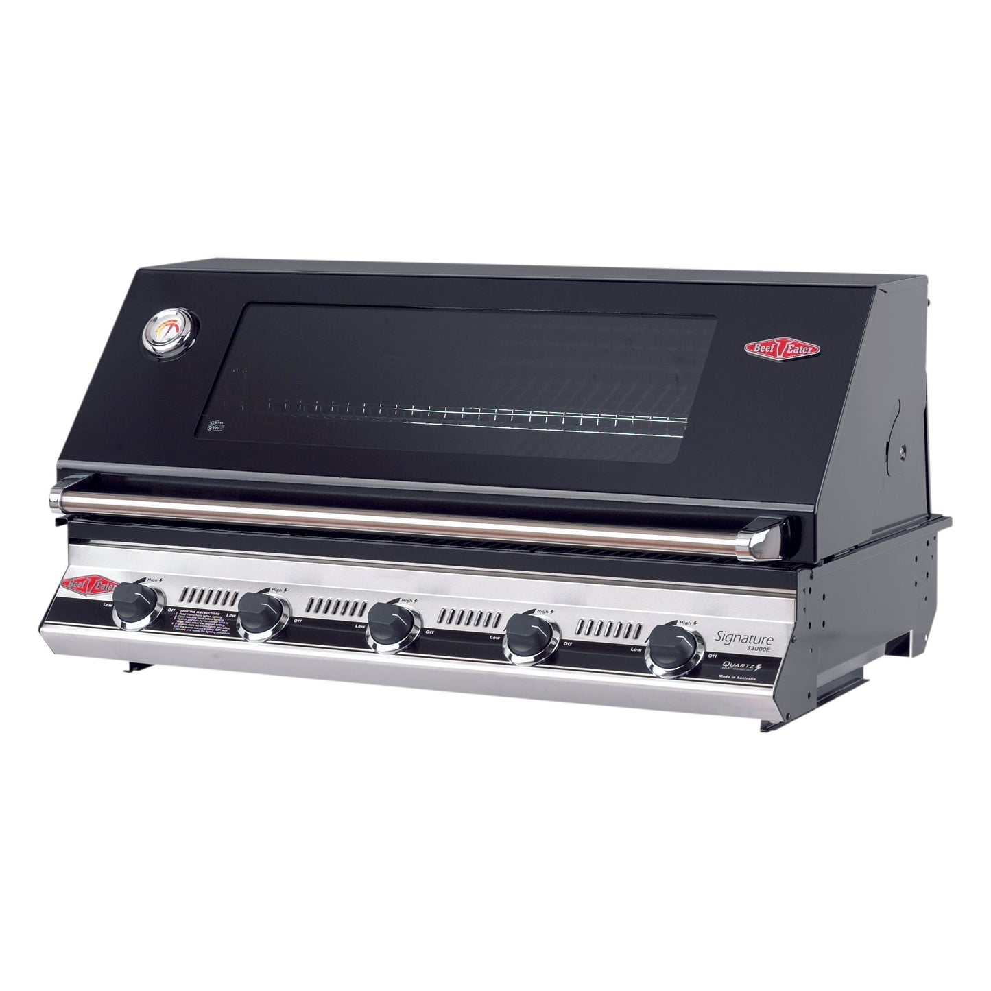 Beefeater S3000E Series 5 burner built in gas bbq hood closed