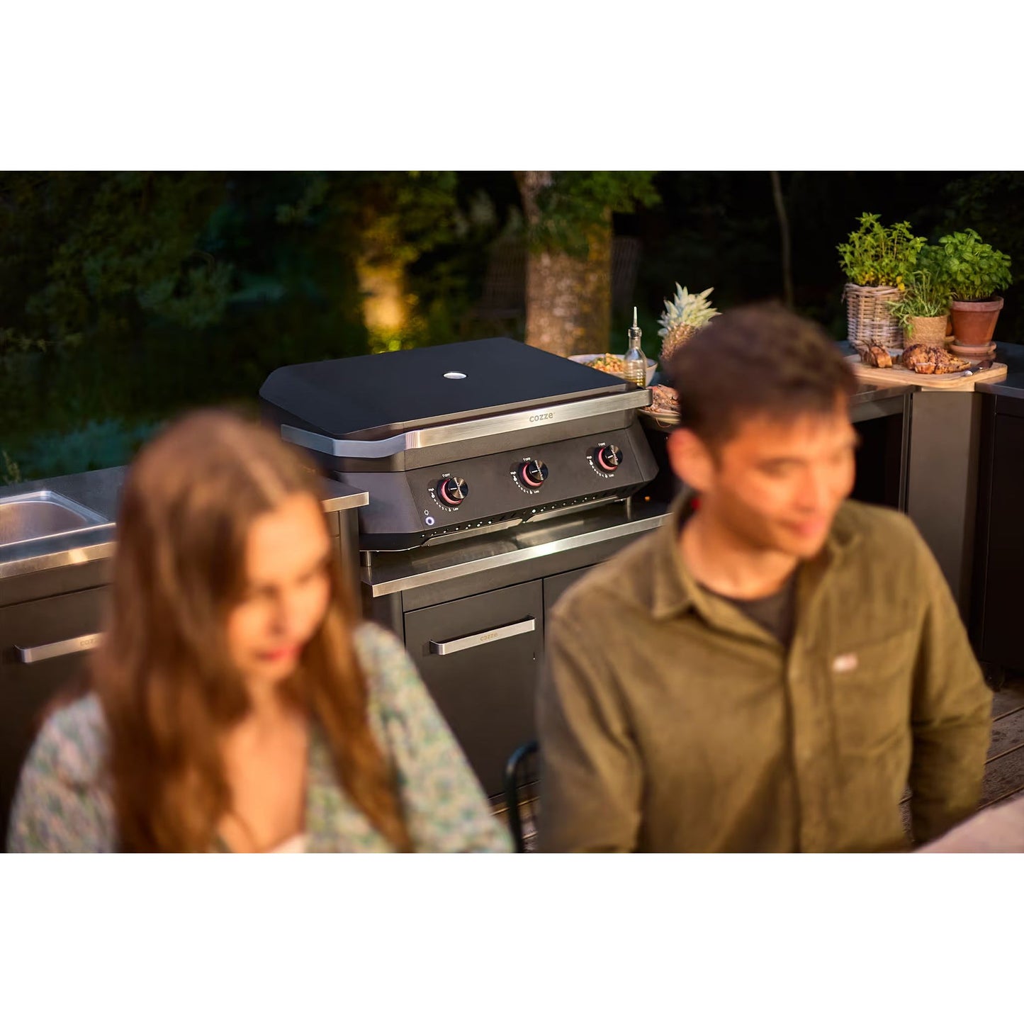 Cozze Outdoor Kitchen 90 Low – BBQ Table for Plancha or Combo Grill
