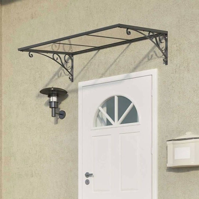 Canopia Venus Door Canopy - Grey Aluminium Frame & Clear Polycarbonate