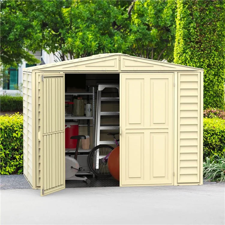 8ft x 8ft Saffron Vinyl Shed with Foundation Kit