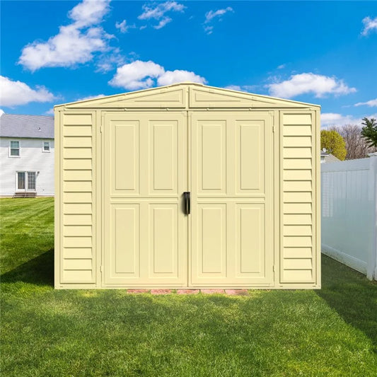 8ft x 8ft Saffron Vinyl Shed with Foundation Kit