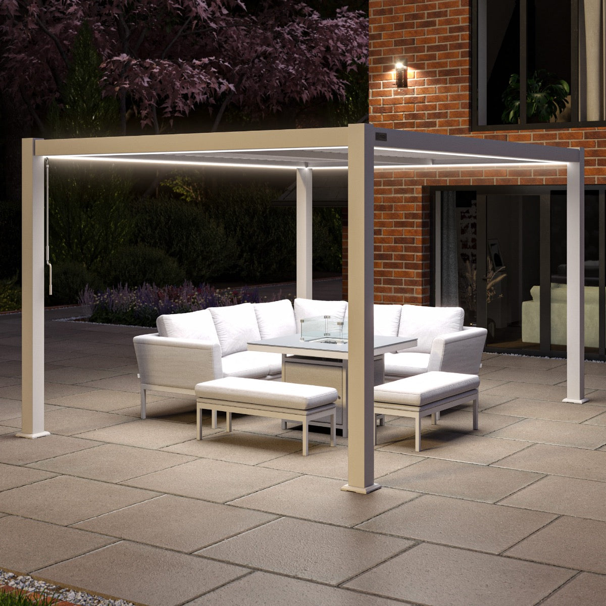 Maze Como Aluminium Pergola Frame Only With LED Lighting