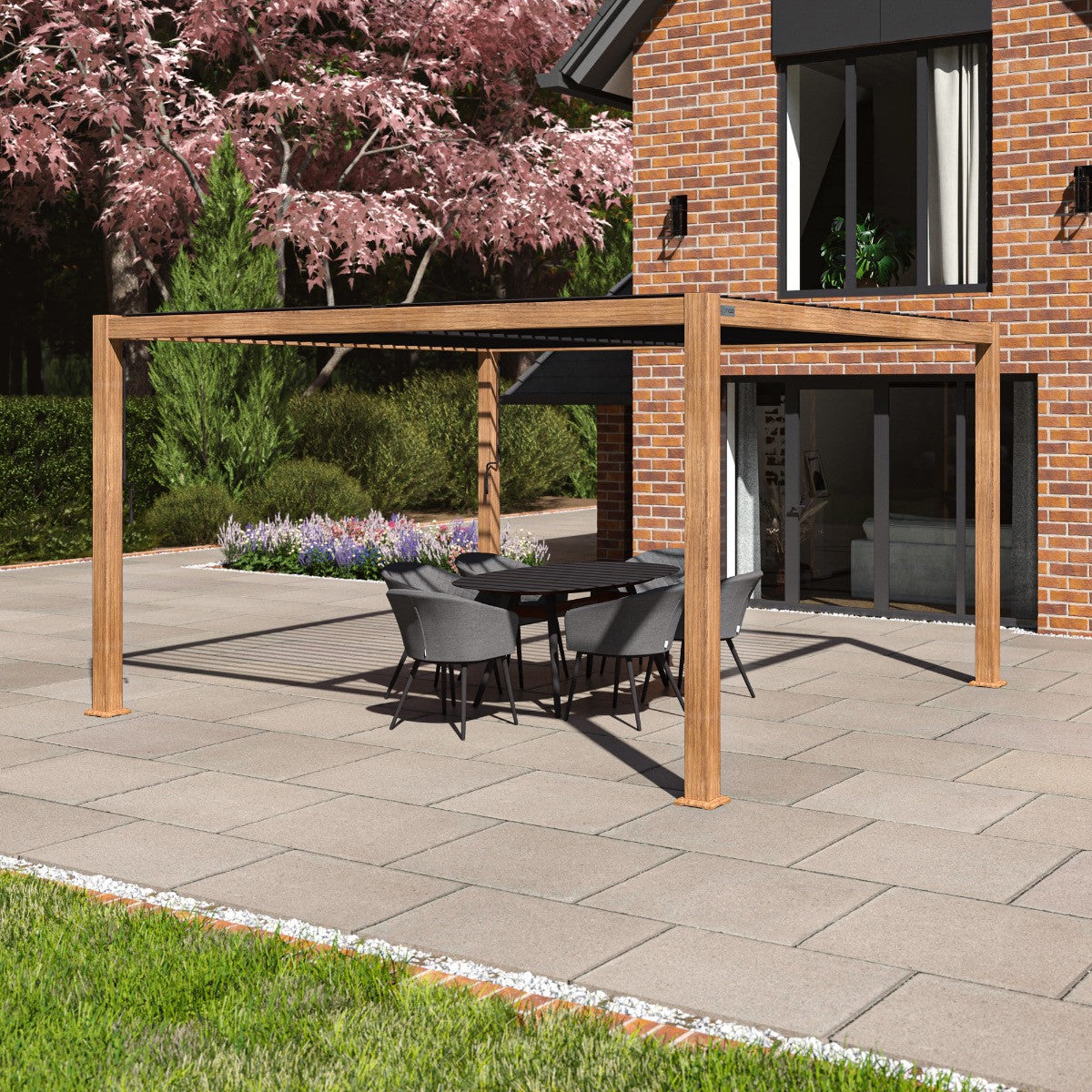 Maze Como Aluminium Pergola Frame Only With LED Lighting