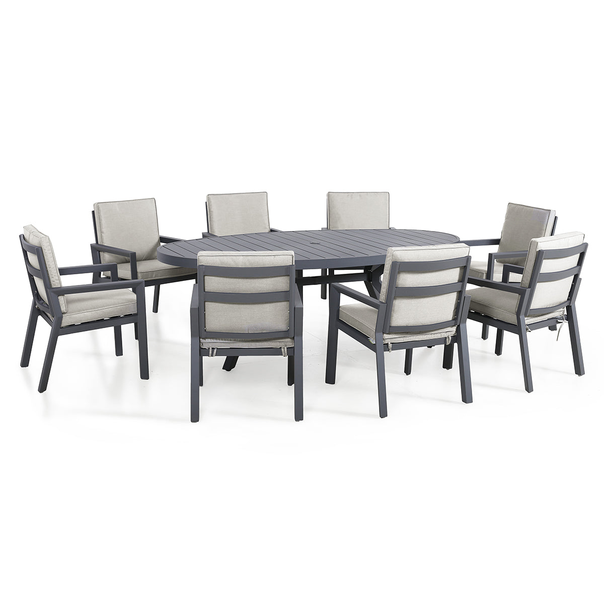 Maze -  New York 8 Seat Oval Dining Set + Free Cover