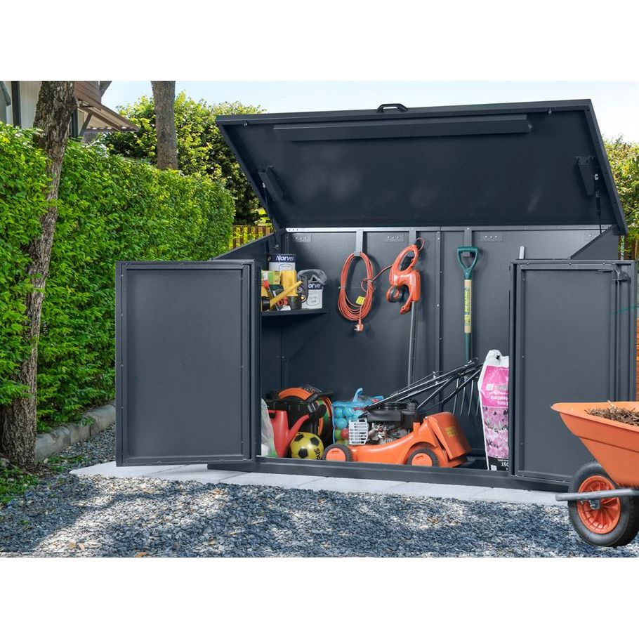 Asgard 7’ x 3’4” Metal Garden Shed - The Access