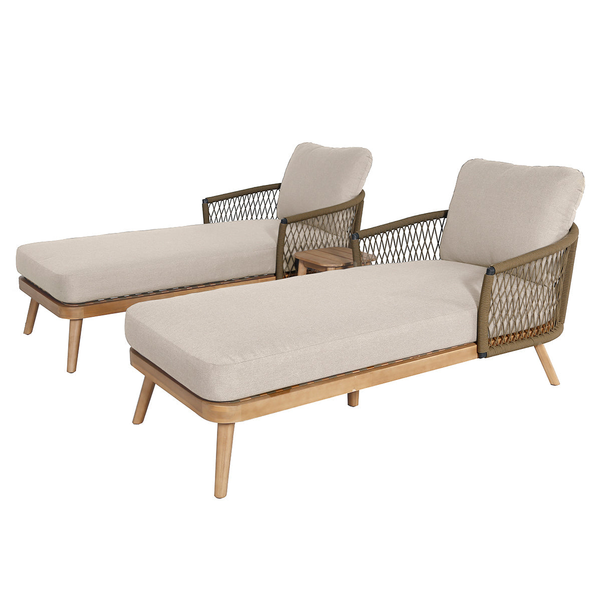 Maze -  Bali Double Sunlounger Set & Side Table + Free Covers