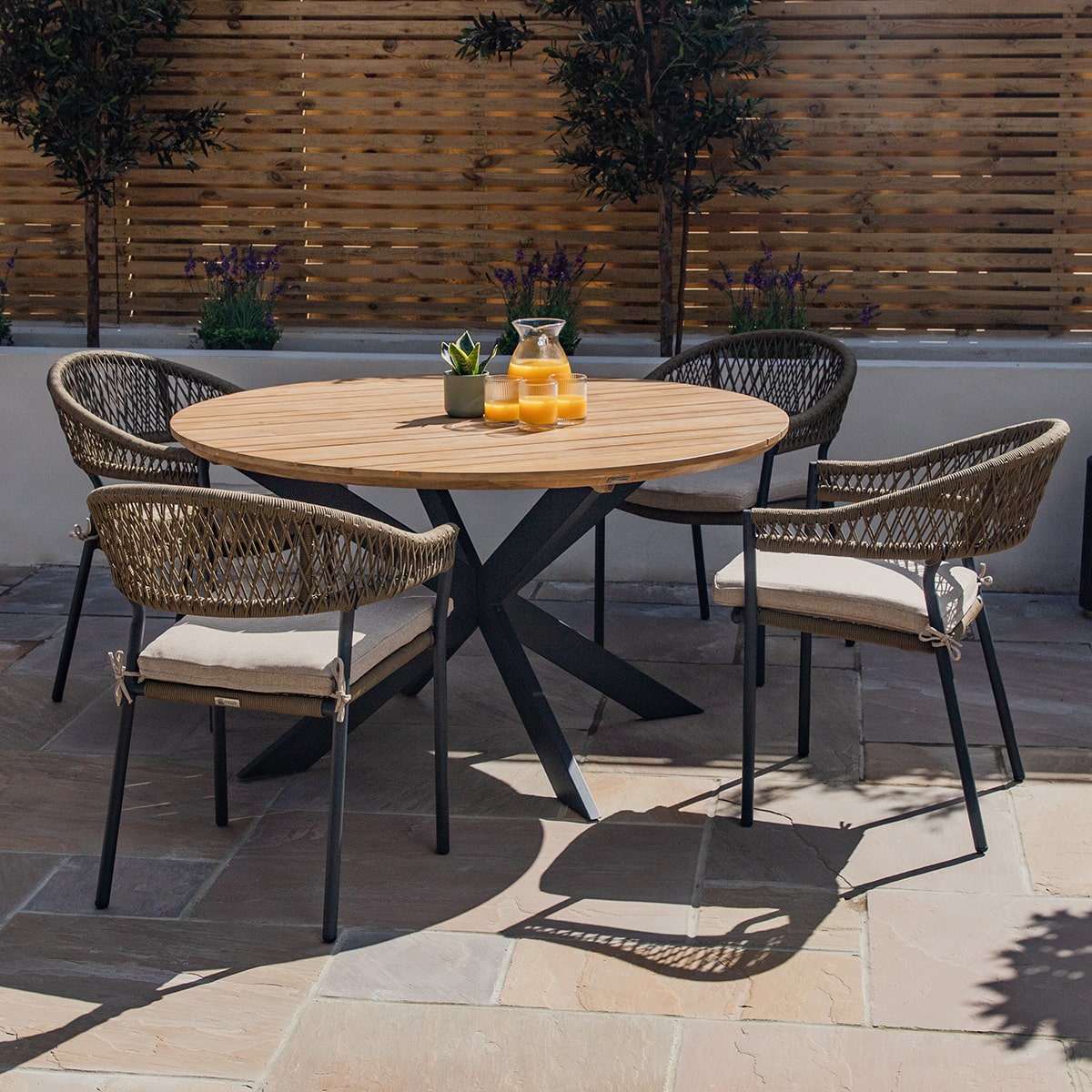 Maze -  Bali 4 Seat Round Dining Set