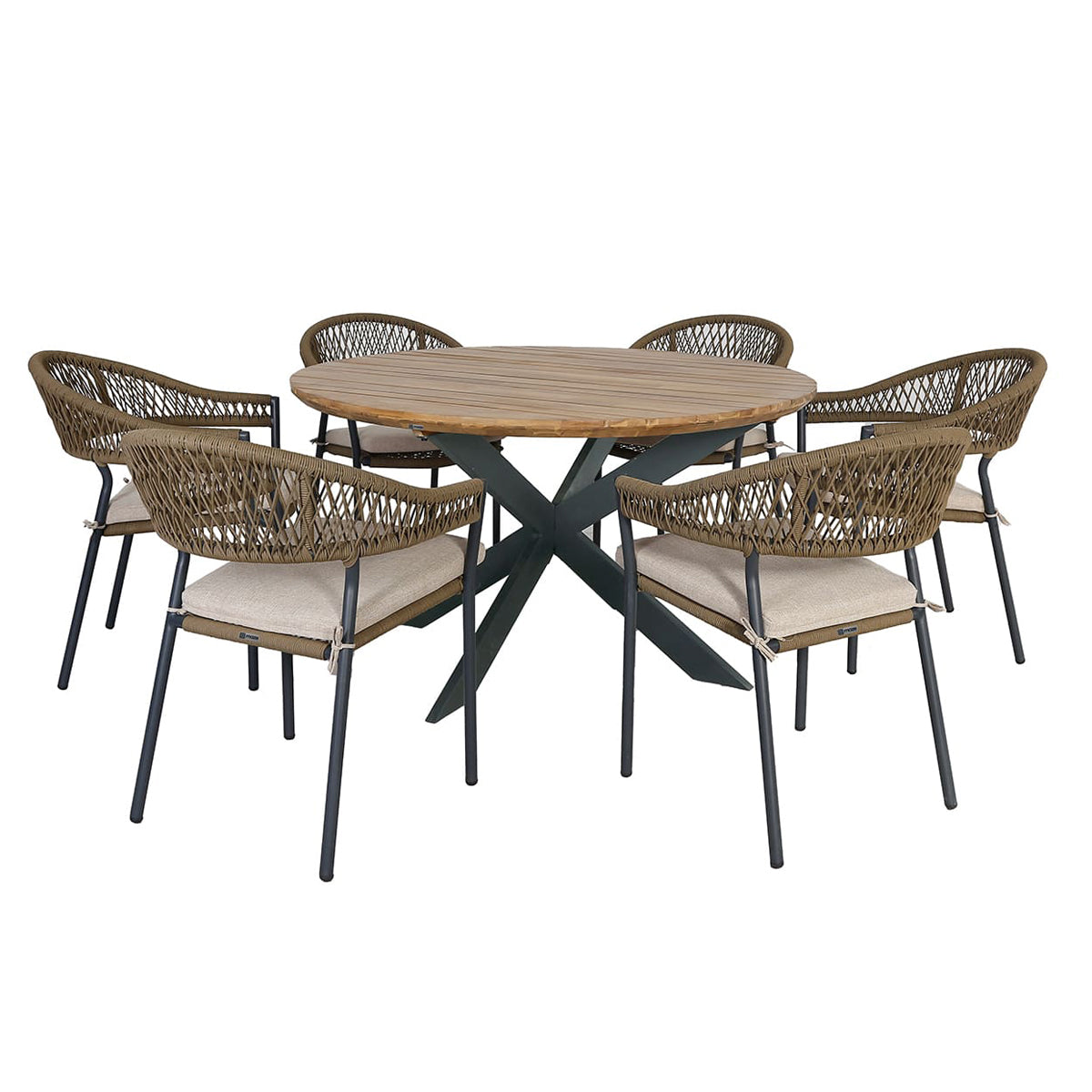 Maze -  Bali 6 Seat Round Dining Set + Free Cover