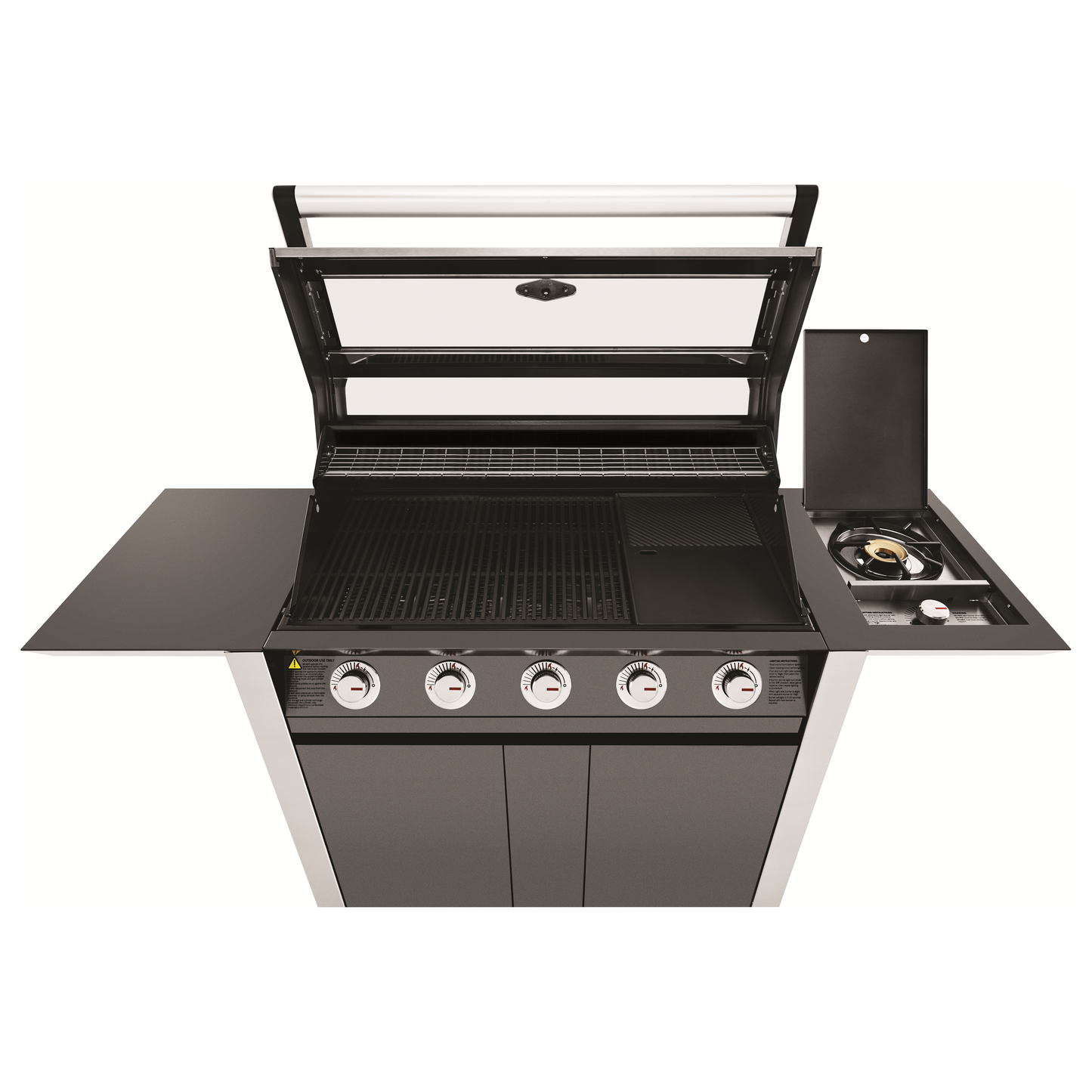 Beefeater 1600 Series Dark 5 Burner BBQ Grill with Trolley & Side Burner