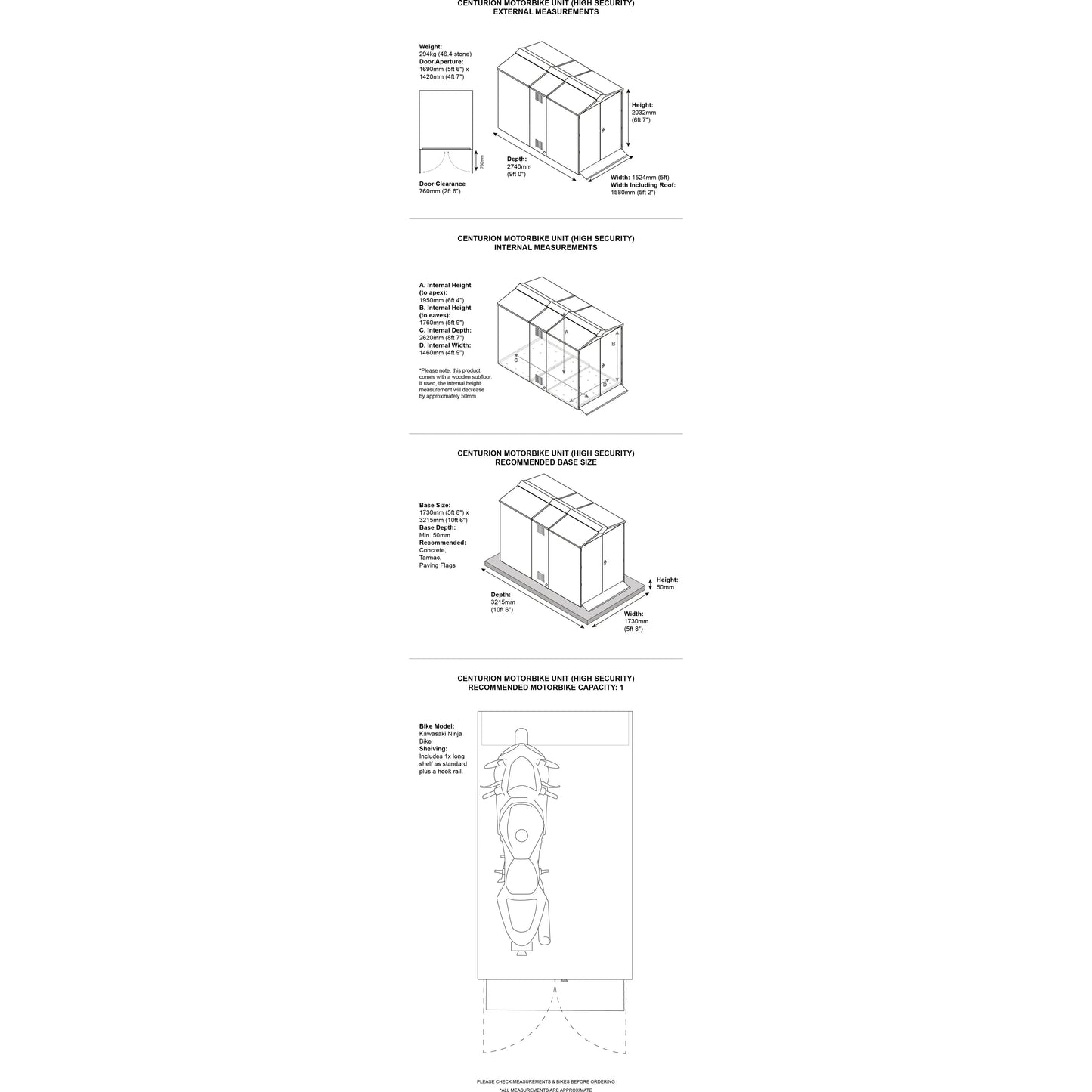 Asgard Motorcycle Storage Shed (Centurion) 5ft 2" x 9ft - Police Preferred Specification