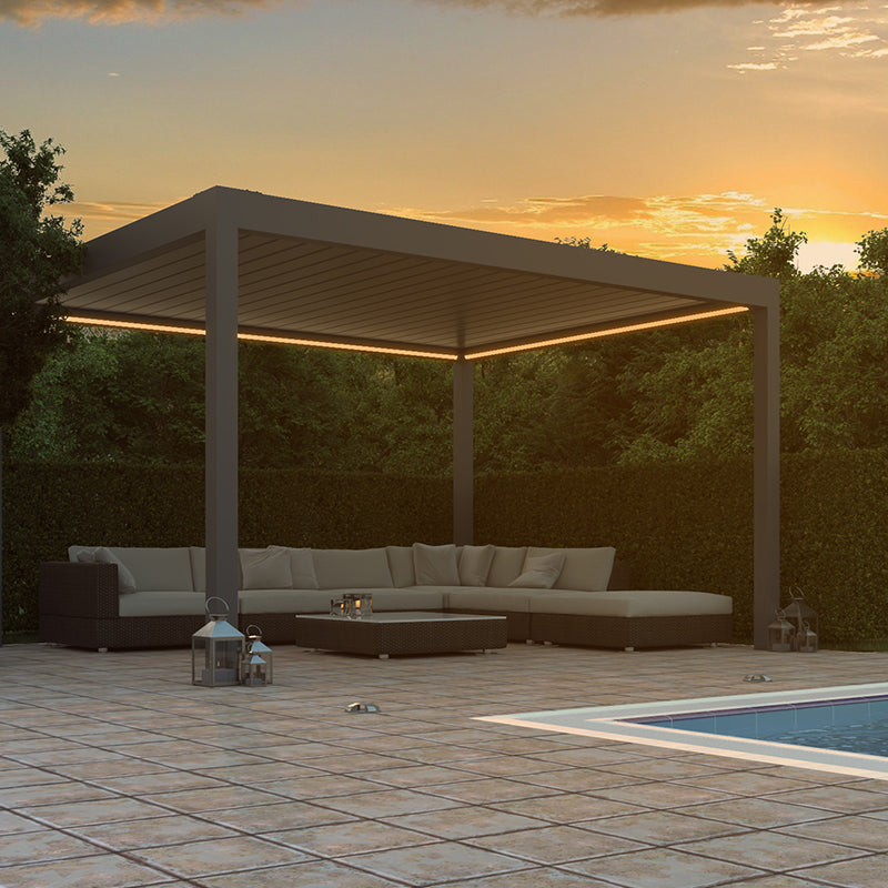 Deponti Pinela Aluminium Veranda with Tilted Roof Panels