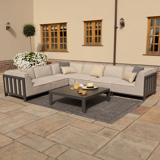 Ibiza Medium Corner Sofa Set With Square Table + Free Cover