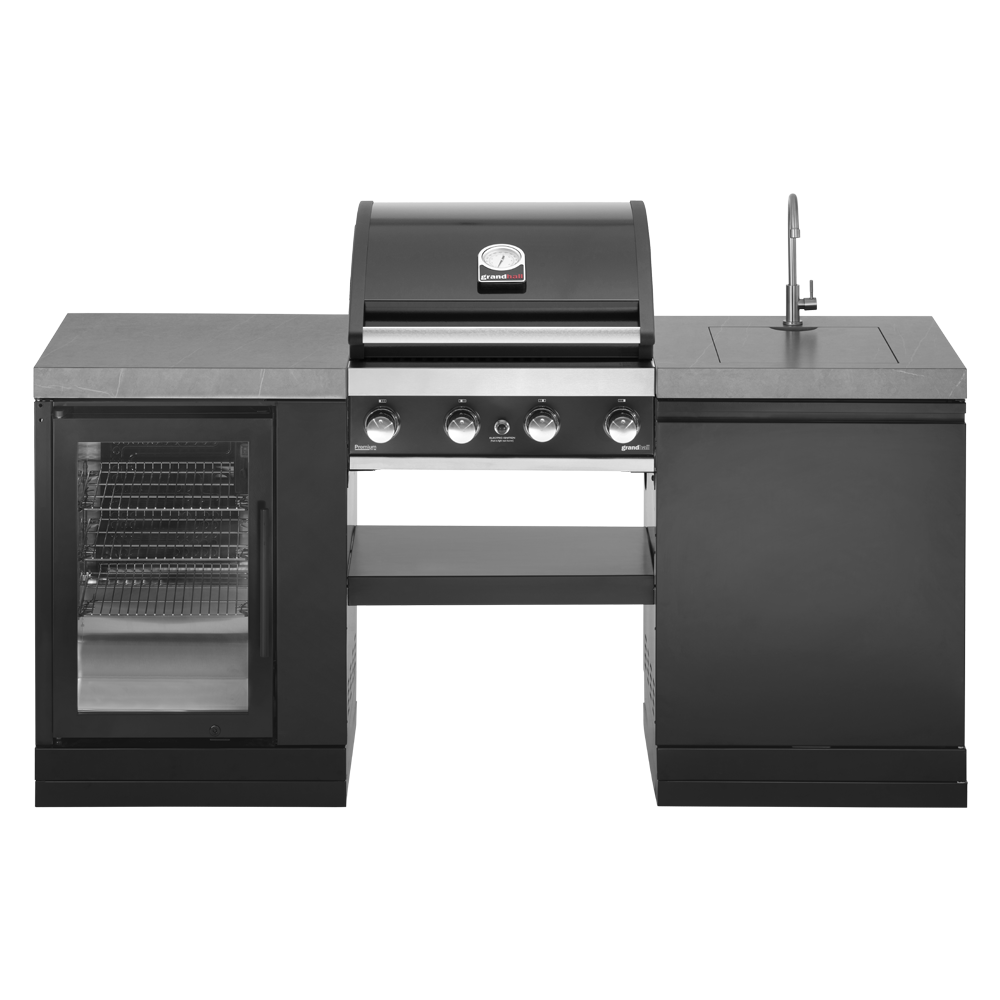 GrandPro 185 Outdoor Kitchen Premium Grill 4B With FRIDGE + SINK