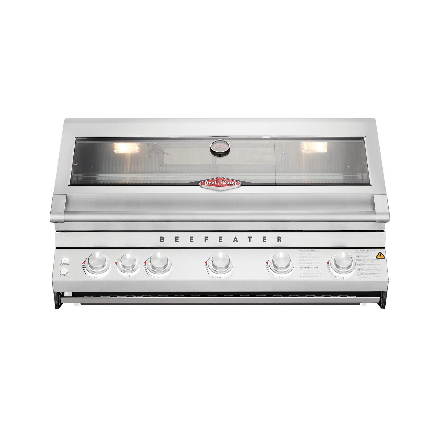 Beefeater premium 7000 series 5 burner built in gas bbq hood closed front