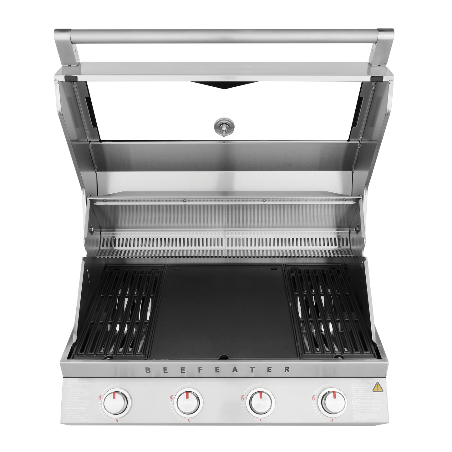 Beefeater classic 7000 series 4 burner built in gas bbq hood open front