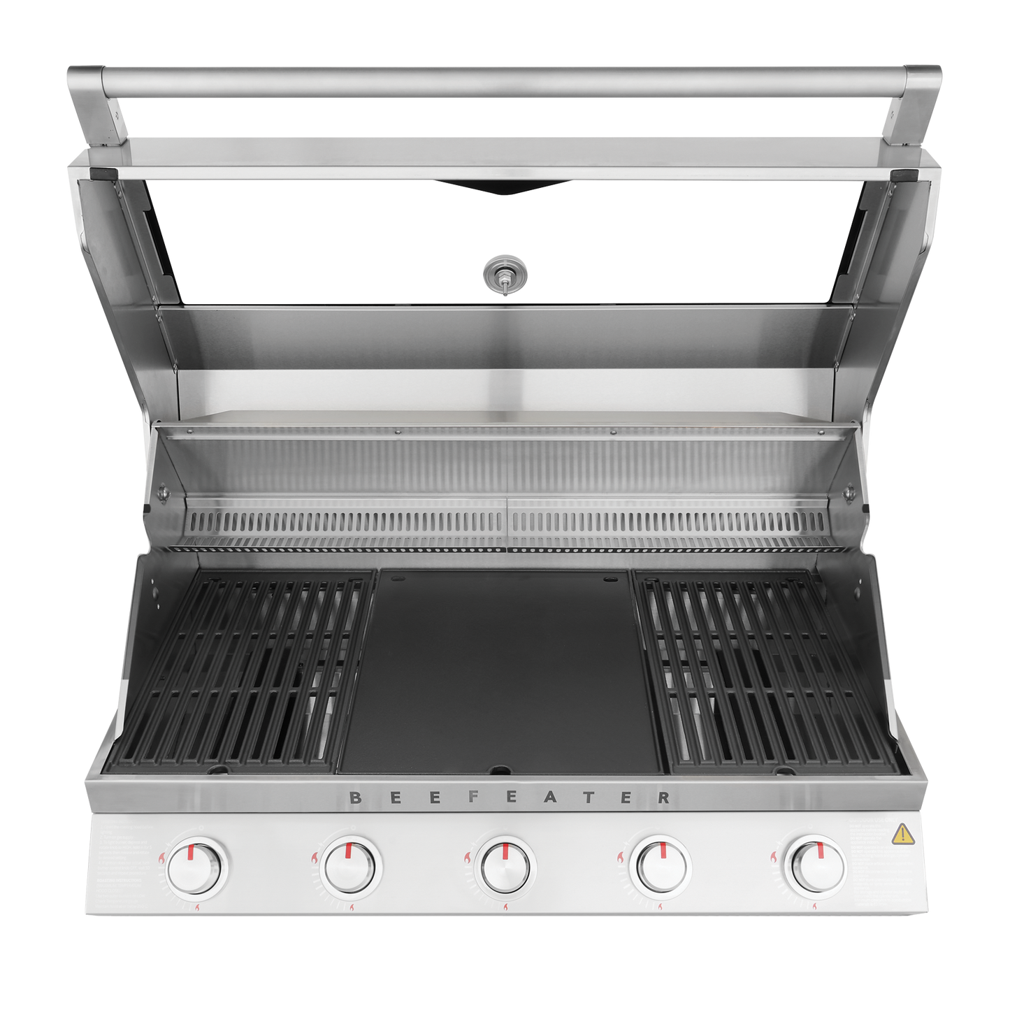 Beefeater classic 7000 series 5 burner built in gas bbq hood open front