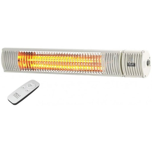 Shadow Patio Heater with Remote Control in White - Heat Outdoors IP65 2KW