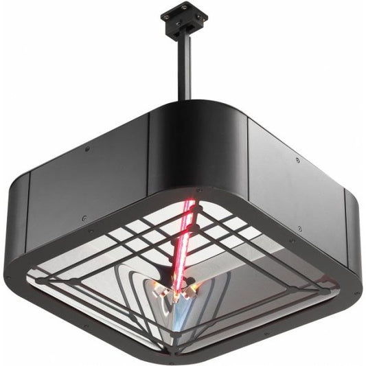 Shadow Pendant Outdoor Heater with Remote in Black - Heat Outdoors IP65 2KW
