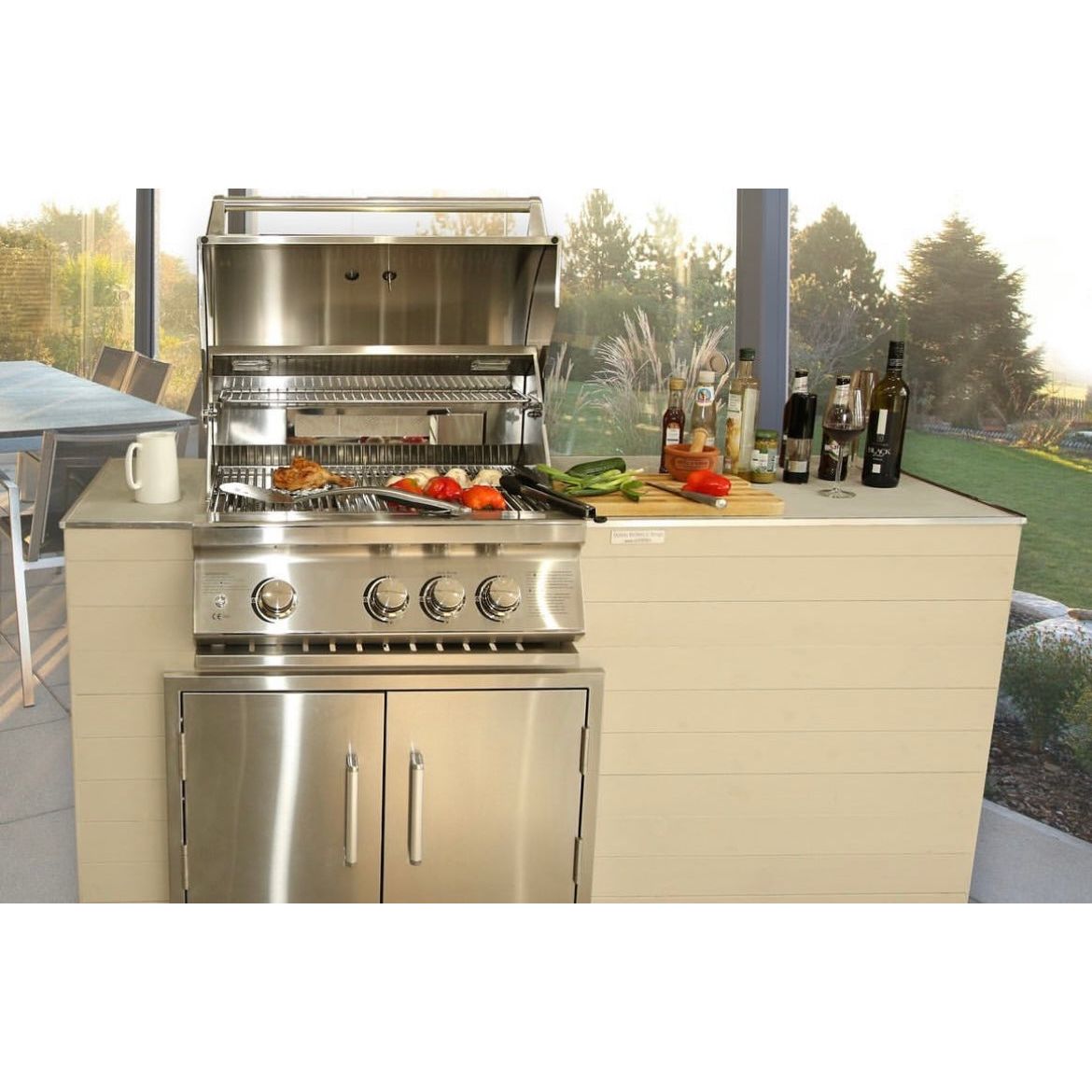 Whistler Grills Burford 3 Burner Built in Gas Grill | Rotisserie + Cover