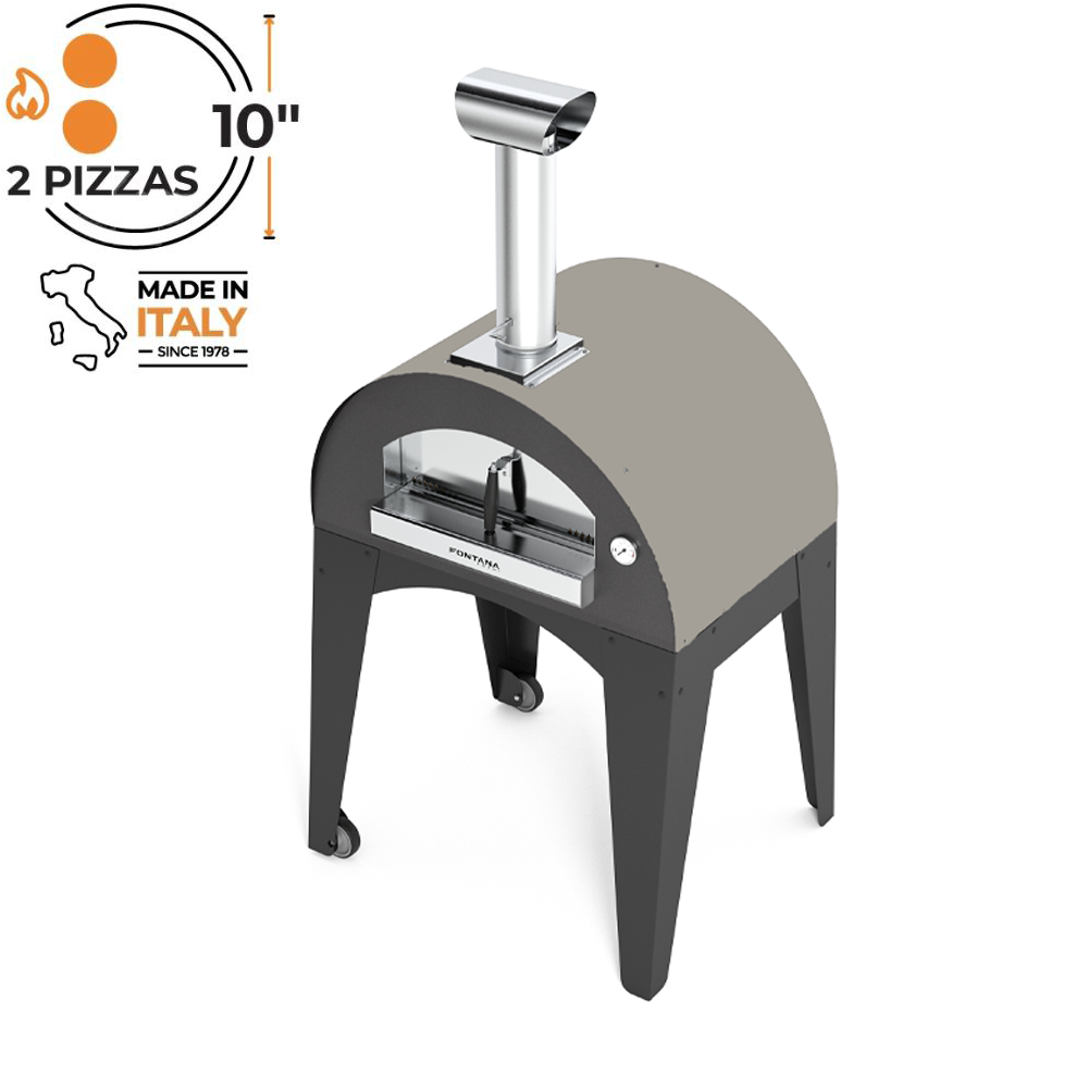 Fontana Lorenzo Pearl Wood Pizza Oven with Trolley