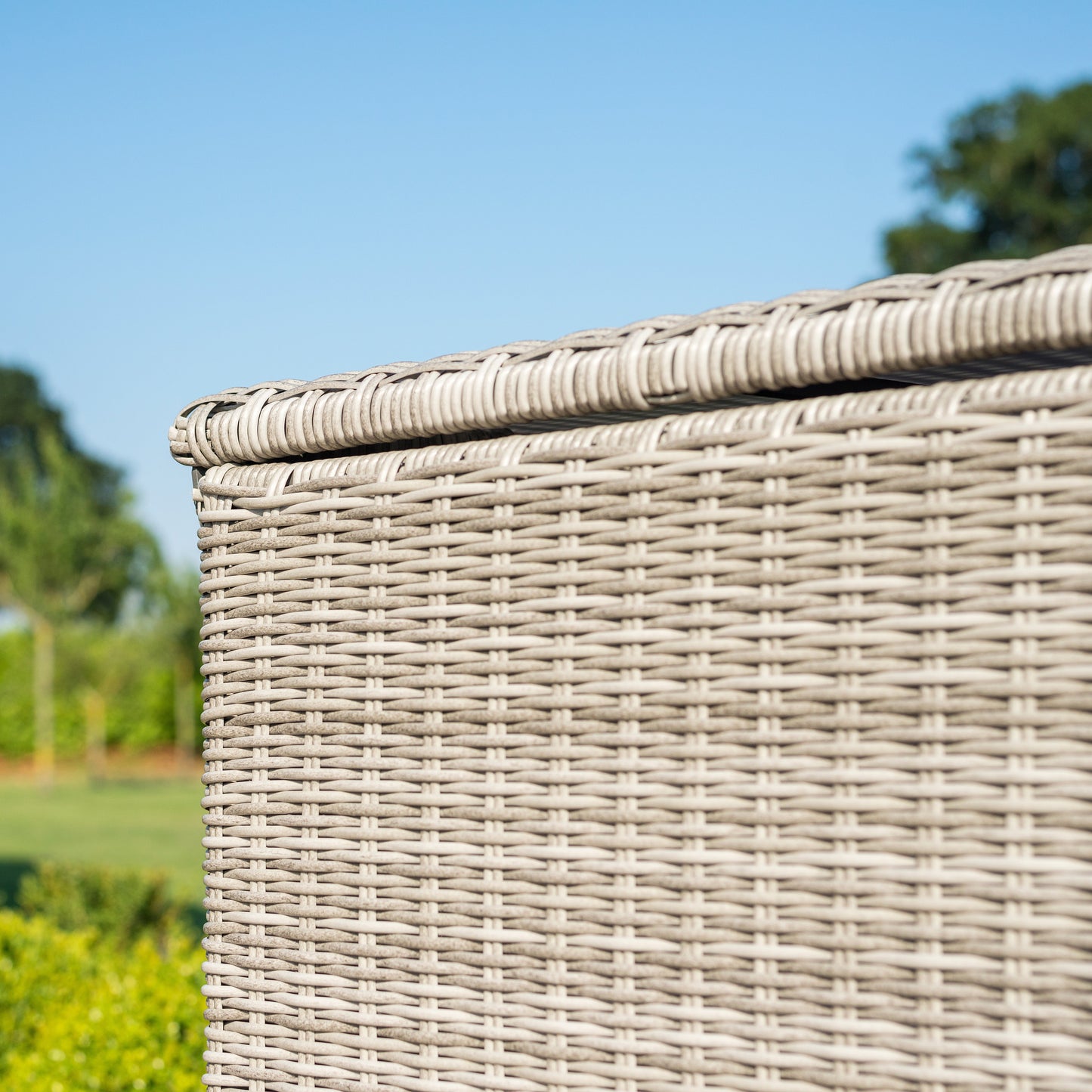 Maze Oxford Grey Rattan Large Outdoor cushion storage box