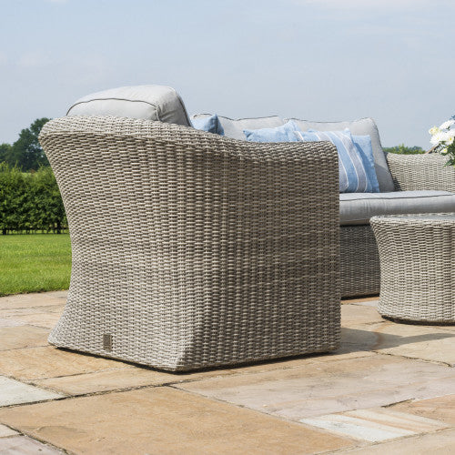 Maze Oxford Grey Rattan Four Seat Garden Sofa Set- Two seat sofa and two armchairs