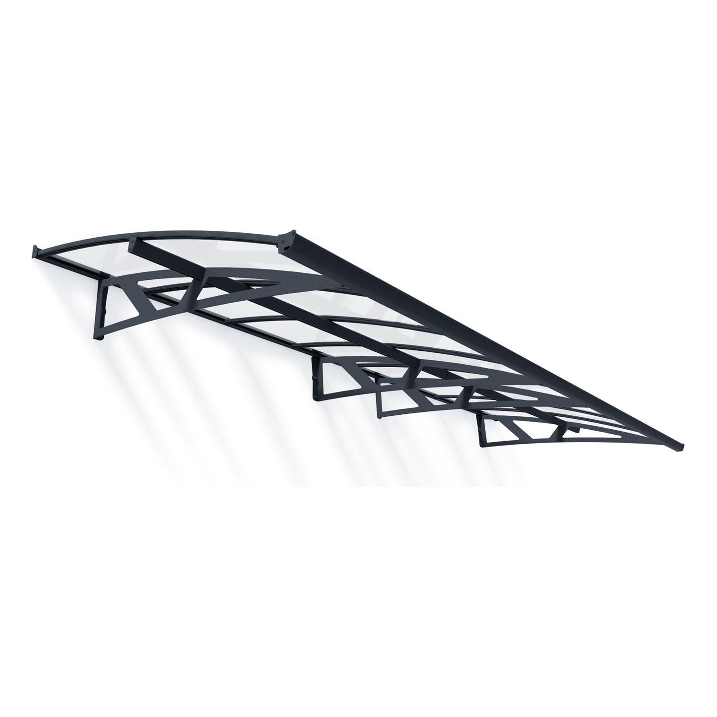 Canopia Amsterdam Door Canopy - Grey Aluminium Frame & Clear Polycarbonate