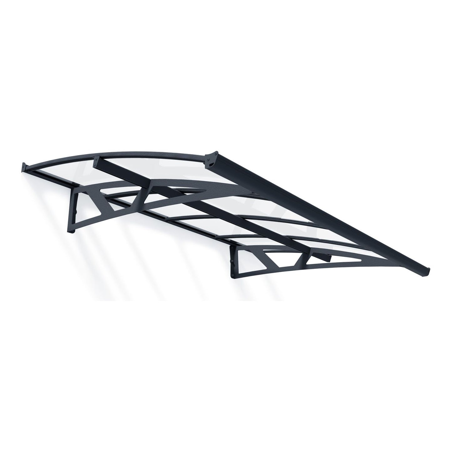 Canopia Amsterdam Door Canopy - Grey Aluminium Frame & Clear Polycarbonate