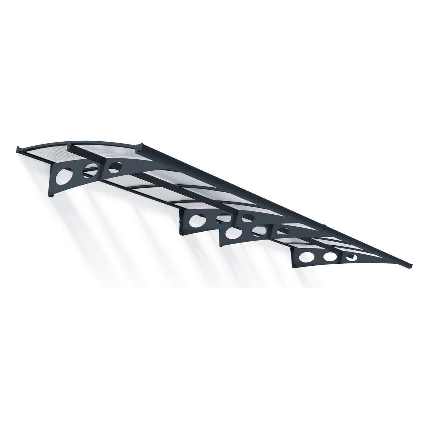 Canopia Herald Door Canopy - Grey Aluminium Frame & Twinwall Polycarbonate