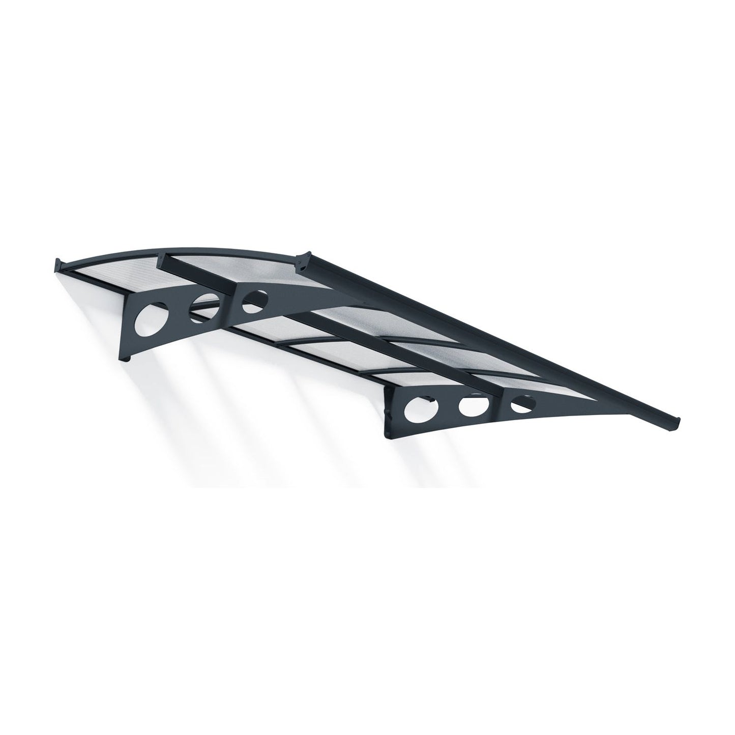 Canopia Herald Door Canopy - Grey Aluminium Frame & Twinwall Polycarbonate
