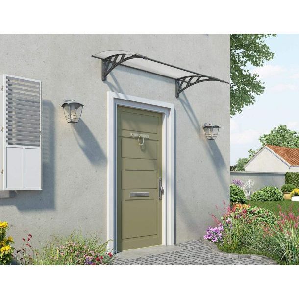 Canopia Neo Door Canopy - Grey Aluminium Frame & Twinwall Polycarbonate
